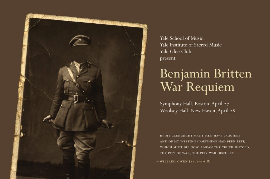 Britten's War Requiem postcard, Yale School of Music