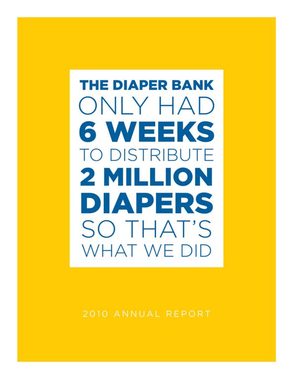 The Diaper Bank, 2012 annual report, front page